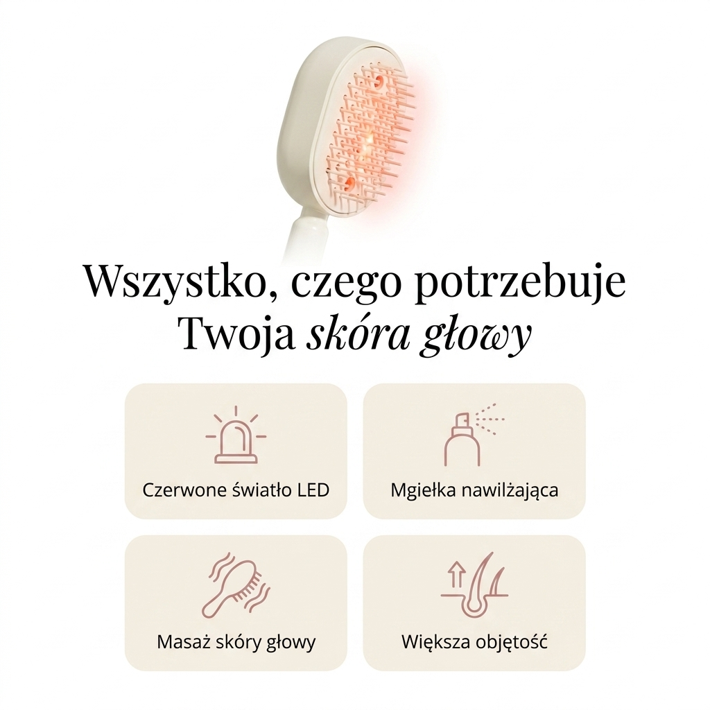 Szczotka do Włosów z Funkcją Masażu i Rozpylania Oleju